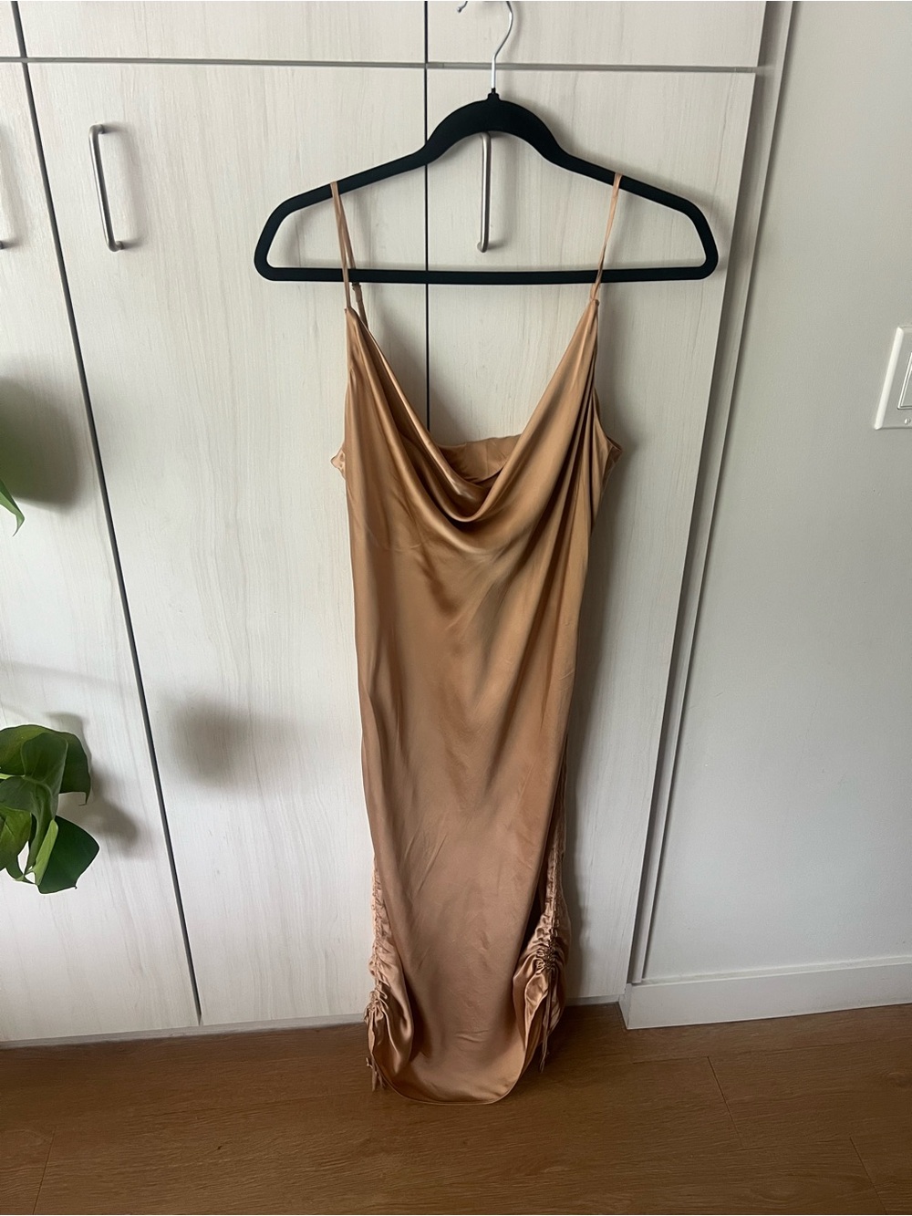 Wilfred Davina Satin Side Ruched Adjustable Length Slip Dress - Picture 3 of 3